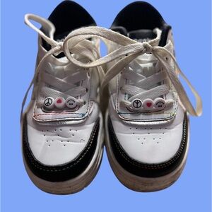 Kids White and Black Sneakers